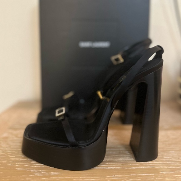 Saint Laurent Black Heeled Sandals Authentic - Picture 3 of 3